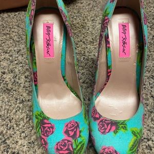 Betsey Johnson Floral Heels